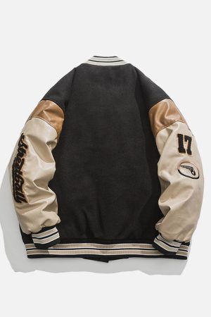 Concert Outfit Contrast Stitching Thicken Varsity Jacket