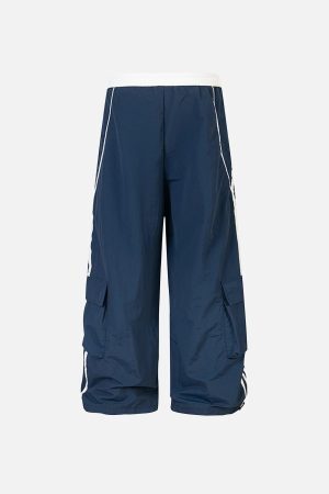 Concert Outfit Contrast Striped Drawstring Sweatpants