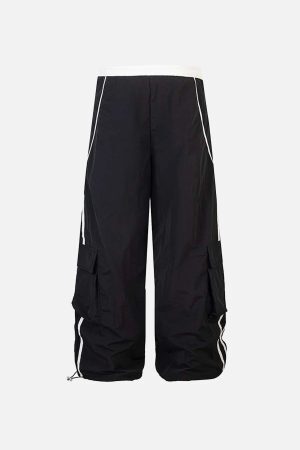 Concert Outfit Contrast Striped Drawstring Sweatpants