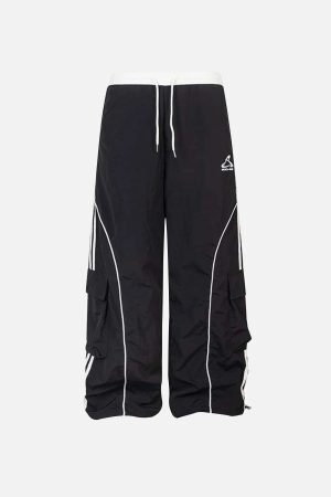 Concert Outfit Contrast Striped Drawstring Sweatpants