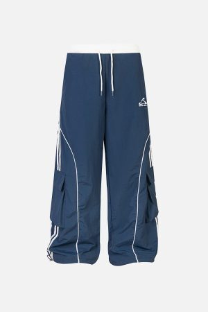 Concert Outfit Contrast Striped Drawstring Sweatpants
