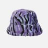 Concert Outfit Contrast Striped Plush Vintage Bucket Hat