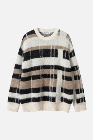 Concert Outfit Contrast Striped Sweater