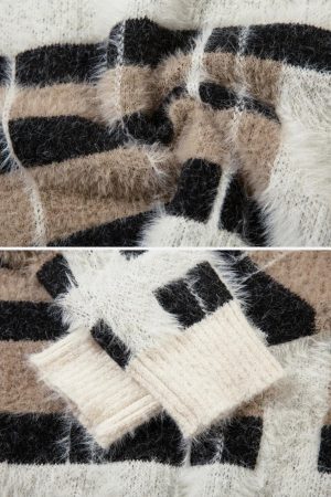 Concert Outfit Contrast Striped Sweater