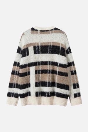 Concert Outfit Contrast Striped Sweater