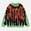 Concert Outfit Contrast Zebra Plush Print Sweater