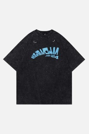 Concert Outfit Crack Letter Print Tee