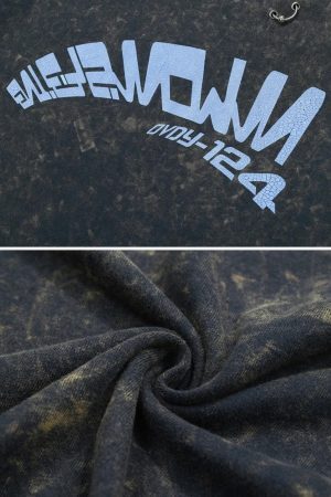 Concert Outfit Crack Letter Print Tee