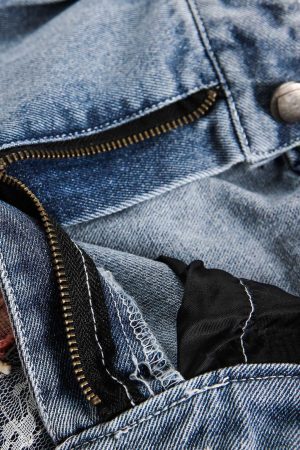 Concert Outfit Craftsmanship Ripped Floral Denim Shorts