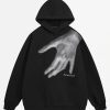 Concert Outfit Creative Handshake Print Hoodie
