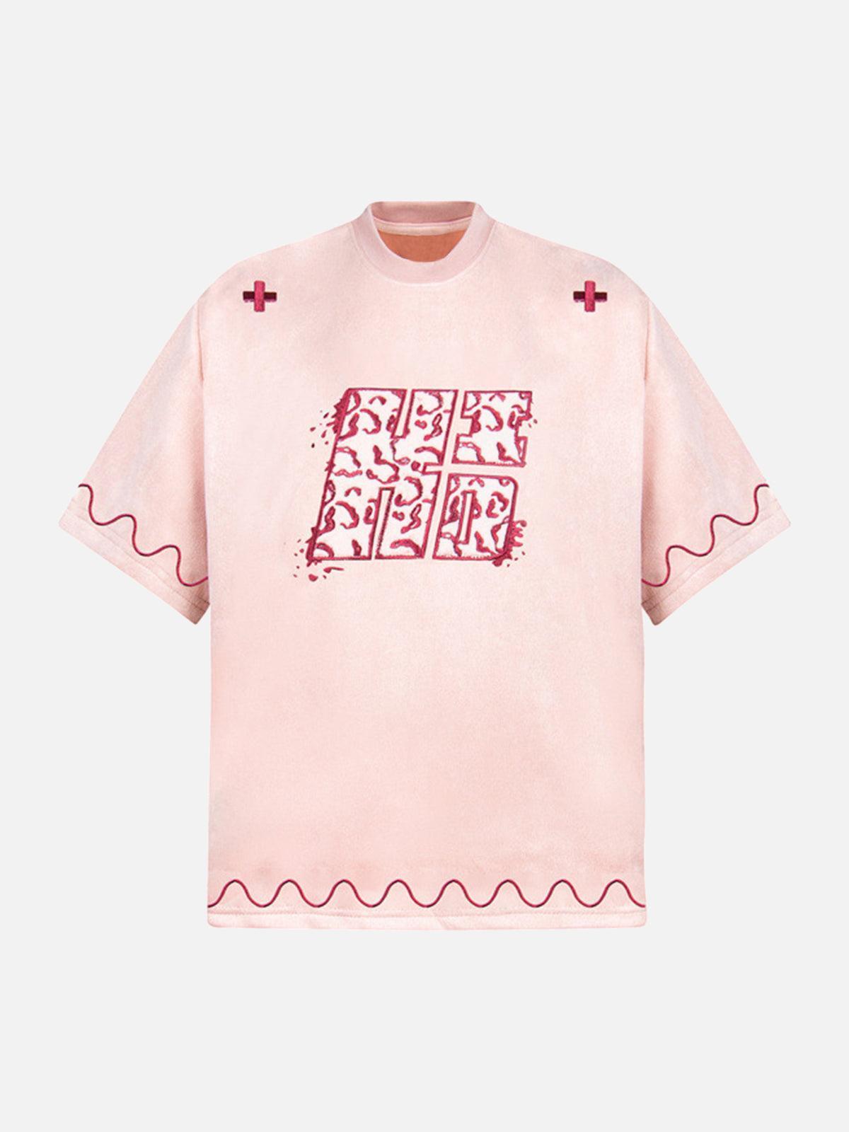 Concert Outfit Cross and Wave Print T-Shirt Concert Outfit Cross and Wave Print T-Shirt