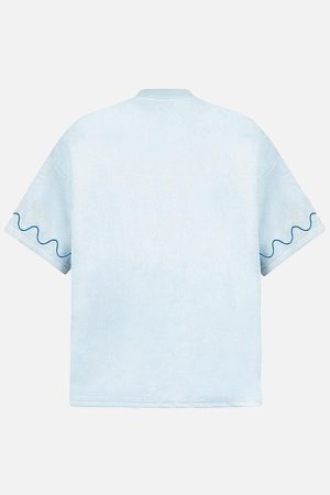 Concert Outfit Cross and Wave Print T-Shirt