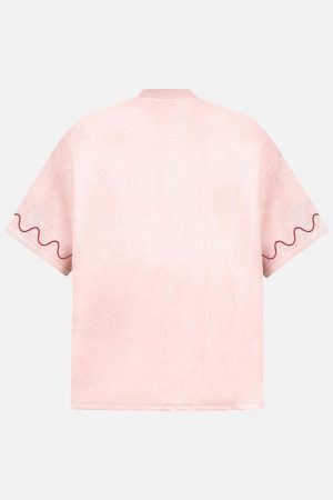 Concert Outfit Cross and Wave Print T-Shirt