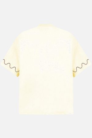 Concert Outfit Cross and Wave Print T-Shirt