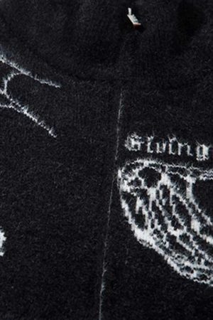 Concert Outfit Cross Heart Butterfly Jacquard Cardigan