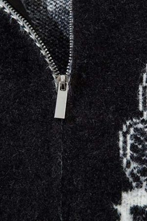 Concert Outfit Cross Heart Butterfly Jacquard Cardigan