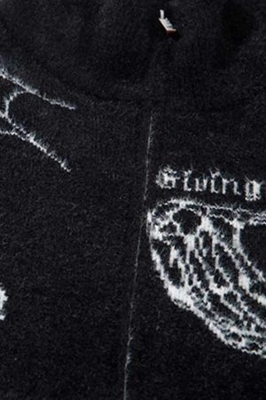 Concert Outfit Cross Heart Butterfly Jacquard Cardigan