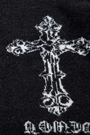 Concert Outfit Cross Heart Butterfly Jacquard Cardigan