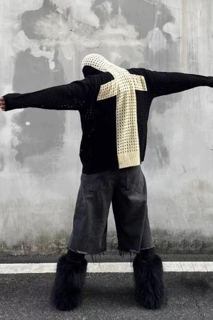 Concert Outfit Cross Jacquard Full Zipper Hooded Jacket