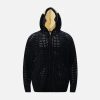 Concert Outfit Cross Jacquard Full Zipper Hooded Jacket