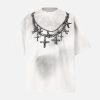 Concert Outfit Cross Necklace Graphic T-Shirt