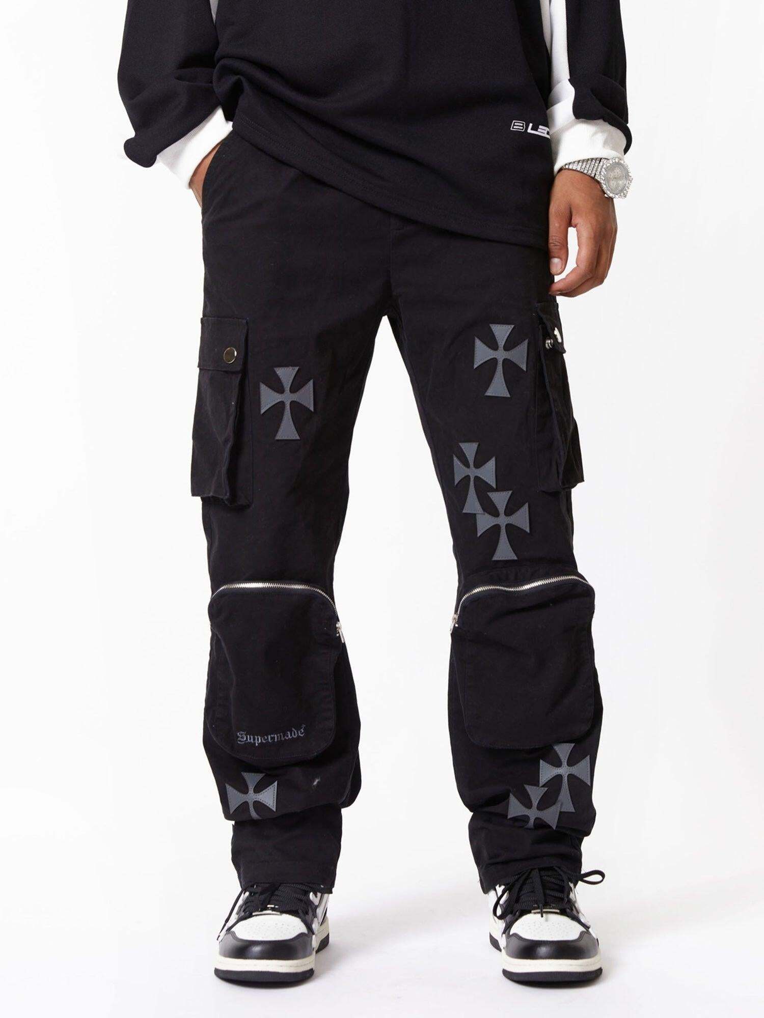 Concert Outfit Cross Printed Multi-Pocket Casual Pants Concert Outfit Cross Printed Multi-Pocket Casual Pants