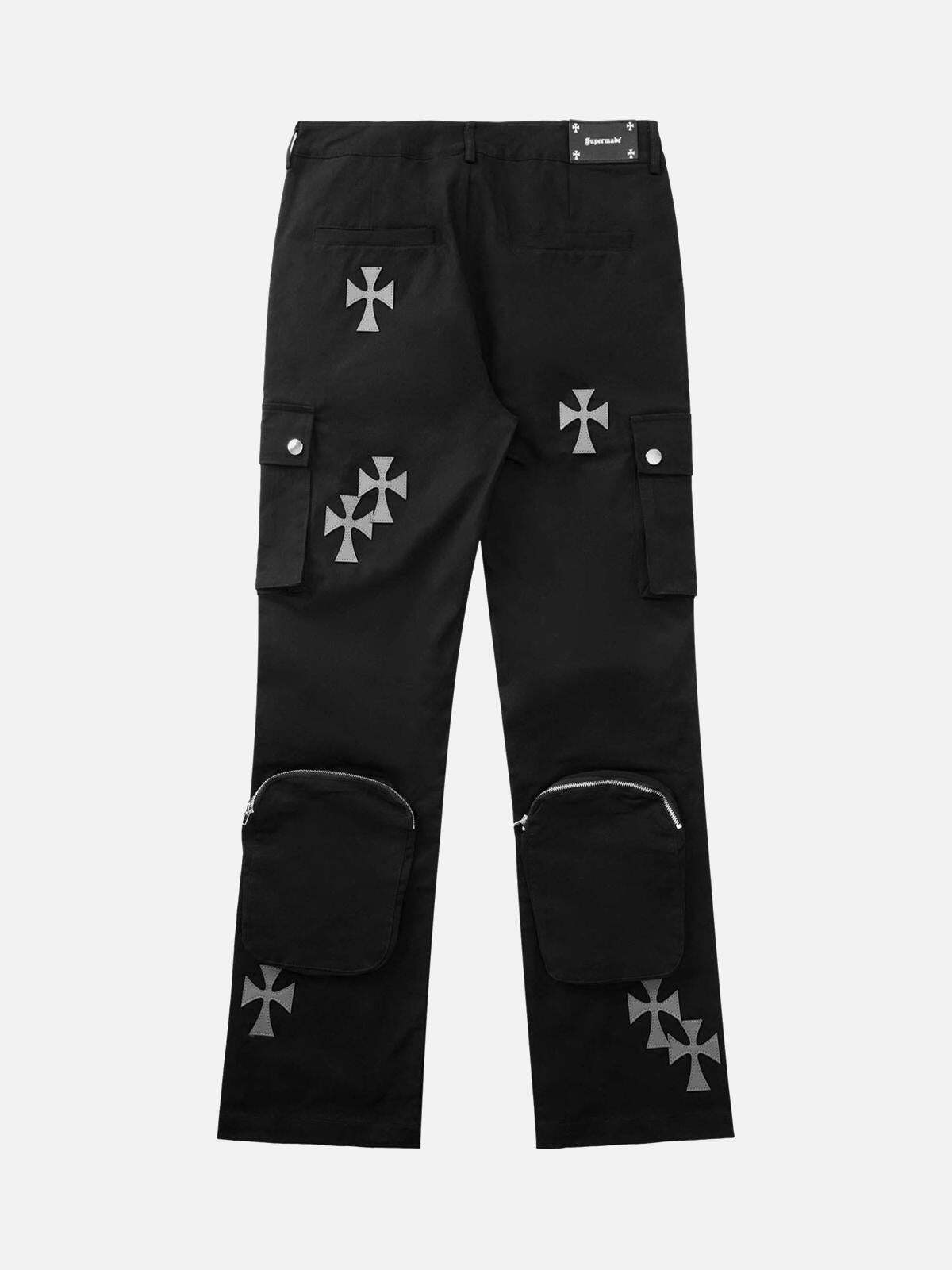 Concert Outfit Cross Printed Multi-Pocket Casual Pants Concert Outfit Cross Printed Multi-Pocket Casual Pants