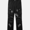 Concert Outfit Cross Printed Multi-Pocket Casual Pants