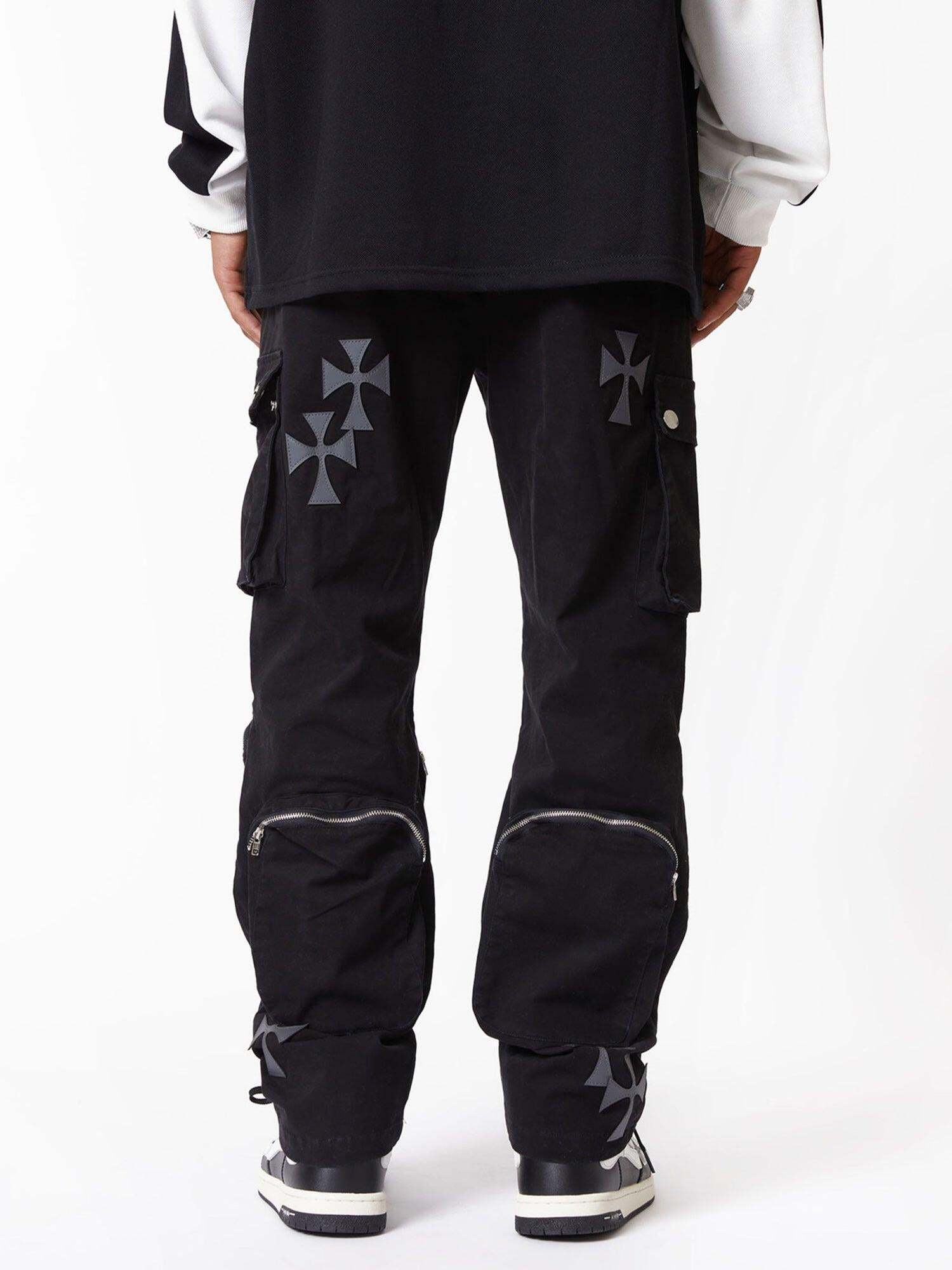 Concert Outfit Cross Printed Multi-Pocket Casual Pants Concert Outfit Cross Printed Multi-Pocket Casual Pants