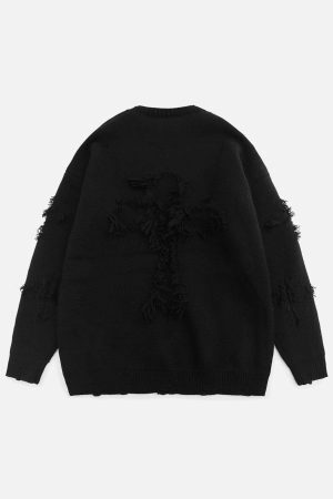 Concert Outfit Crosses Patchwork Sweater