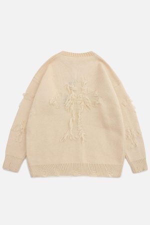 Concert Outfit Crosses Patchwork Sweater