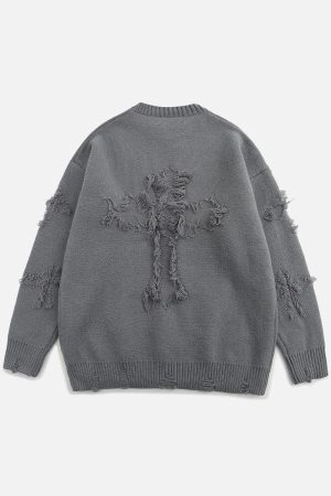 Concert Outfit Crosses Patchwork Sweater