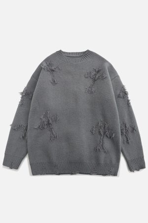 Concert Outfit Crosses Patchwork Sweater