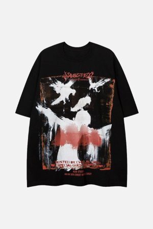 Concert Outfit Crow Erosion Shadow Hip-Hop T-Shirt