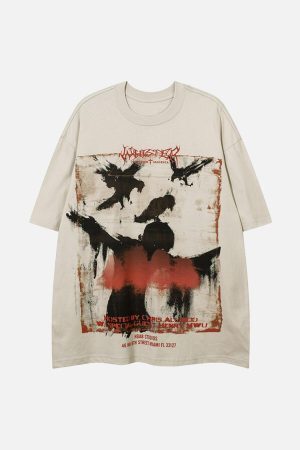 Concert Outfit Crow Erosion Shadow Hip-Hop T-Shirt
