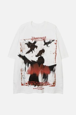 Concert Outfit Crow Erosion Shadow Hip-Hop T-Shirt