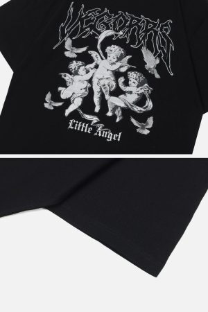 Concert Outfit Cupid Plaid Print Tee