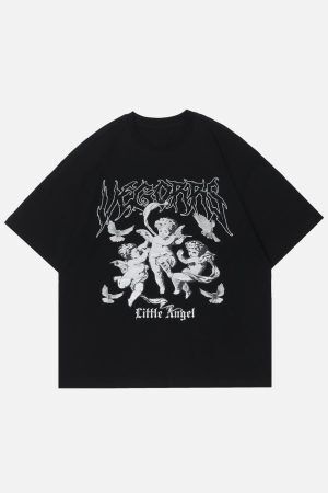 Concert Outfit Cupid Plaid Print Tee