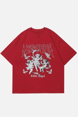 Concert Outfit Cupid Plaid Print Tee