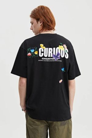 Concert Outfit Curious Garden Flower Embroidery High Street Tee