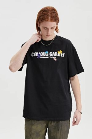 Concert Outfit Curious Garden Flower Embroidery High Street Tee
