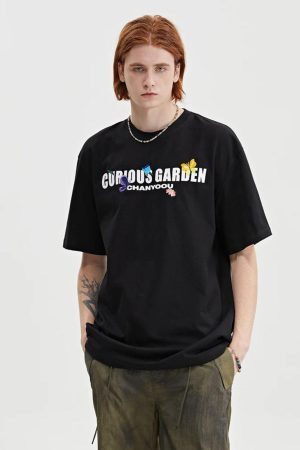 Concert Outfit Curious Garden Flower Embroidery High Street Tee