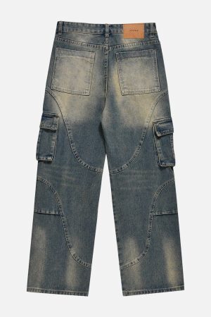 Concert Outfit Curved Patchwork Jeans