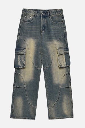 Concert Outfit Curved Patchwork Jeans