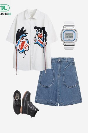 Concert Outfit Curved Pockets Jorts