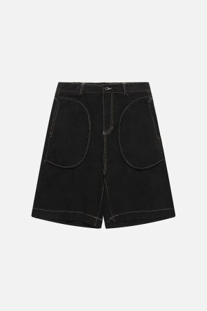 Concert Outfit Curved Pockets Jorts