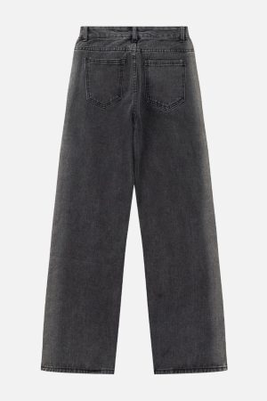 Concert Outfit Cut Fringe Washed Jeans