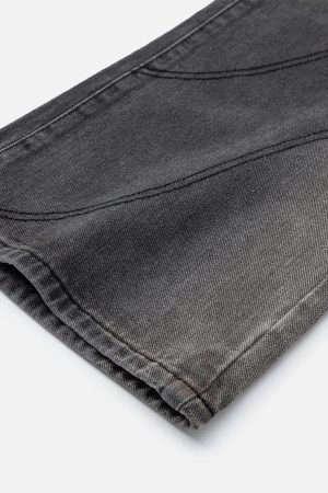 Concert Outfit Cut Fringe Washed Jeans