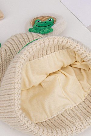 Concert Outfit Cute Cartoon 3D Frog Knitting Hat