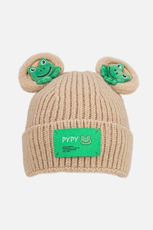 Concert Outfit Cute Cartoon 3D Frog Knitting Hat